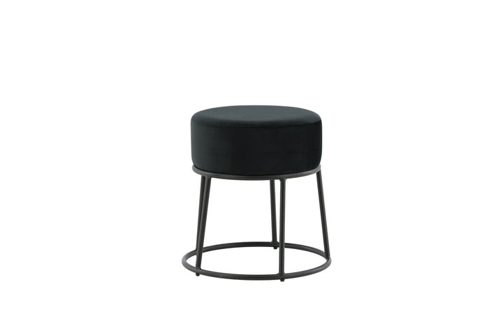 Venture Home Petra Pouf - Black / Black Velvet