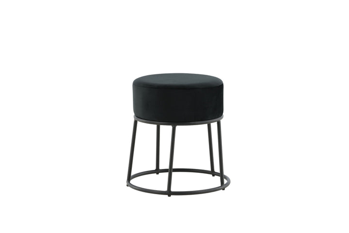 Venture Home Petra Pouf - Black / Black Velvet