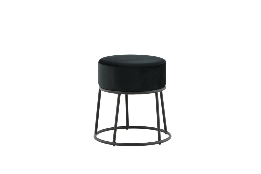 Venture Home Petra Pouf - Black / Black Velvet