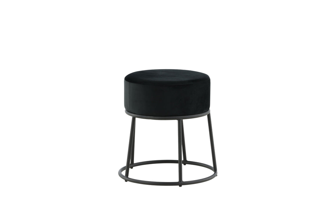 Venture Home Petra Pouf - Black / Black Velvet