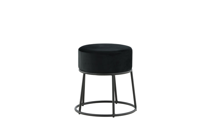 Venture Home Petra Pouf - Black / Black Velvet