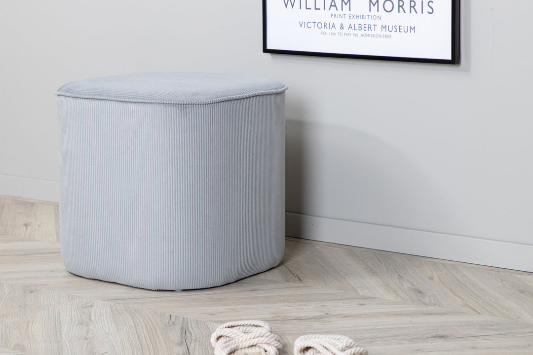 Venture Home Piff Pouf - / Grey Corduroy