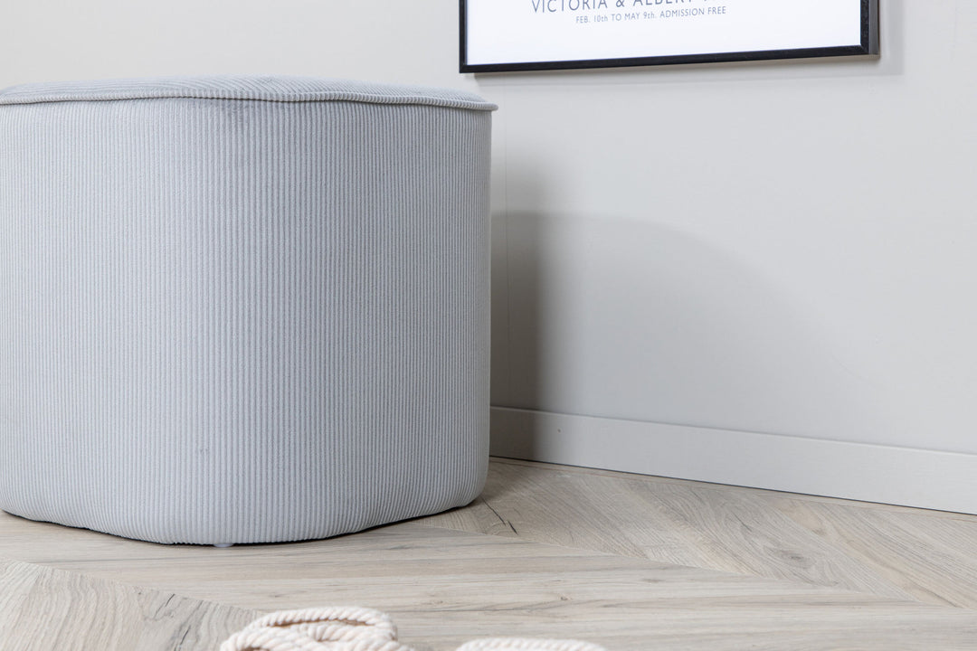 Venture Home Piff Pouf - / Grey Corduroy