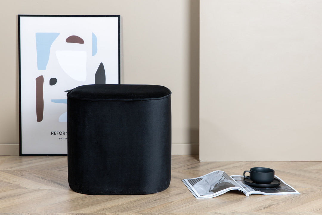Venture Home Piff Pouf - / Black Velvet
