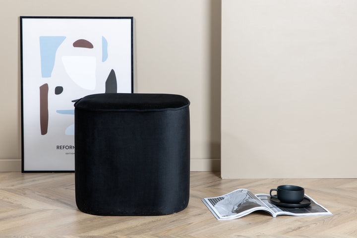 Venture Home Piff Pouf - / Black Velvet