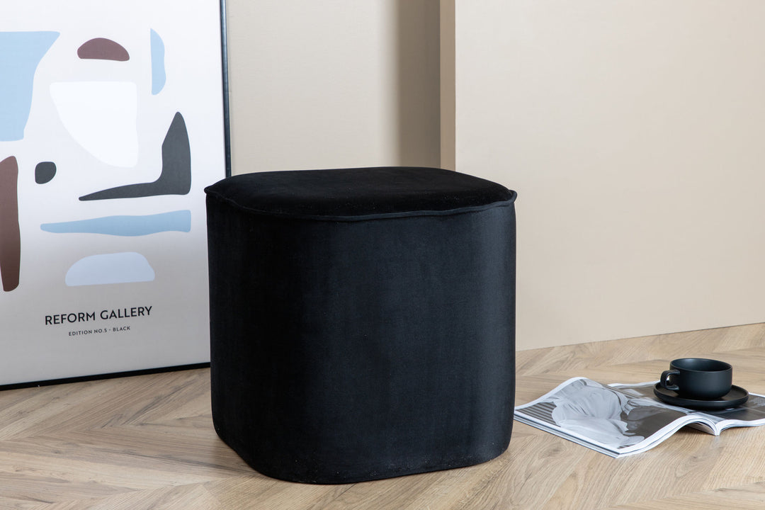 Venture Home Piff Pouf - / Black Velvet