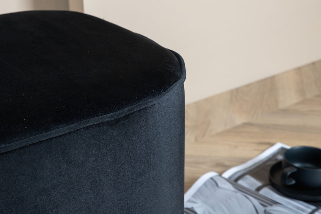 Venture Home Piff Pouf - / Black Velvet