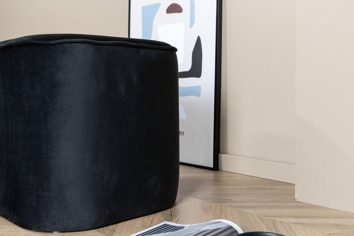 Venture Home Piff Pouf - / Black Velvet