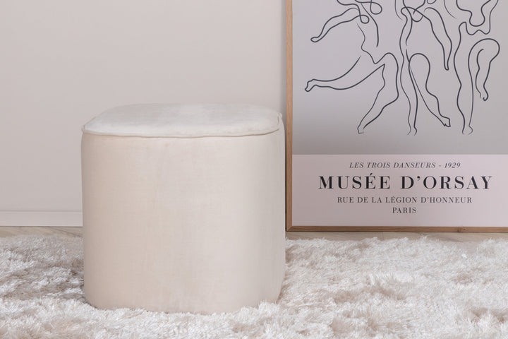 Venture Home Piff Pouf - / Beige Velvet