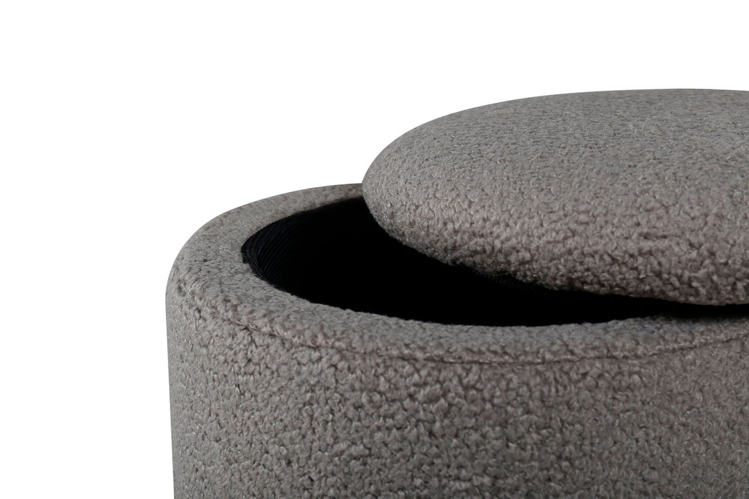 Venture Home Limpen Pouf - / Greige Teddy
