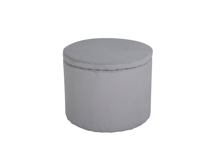 Venture Home Dunken Pouf - / Grey Corduroy