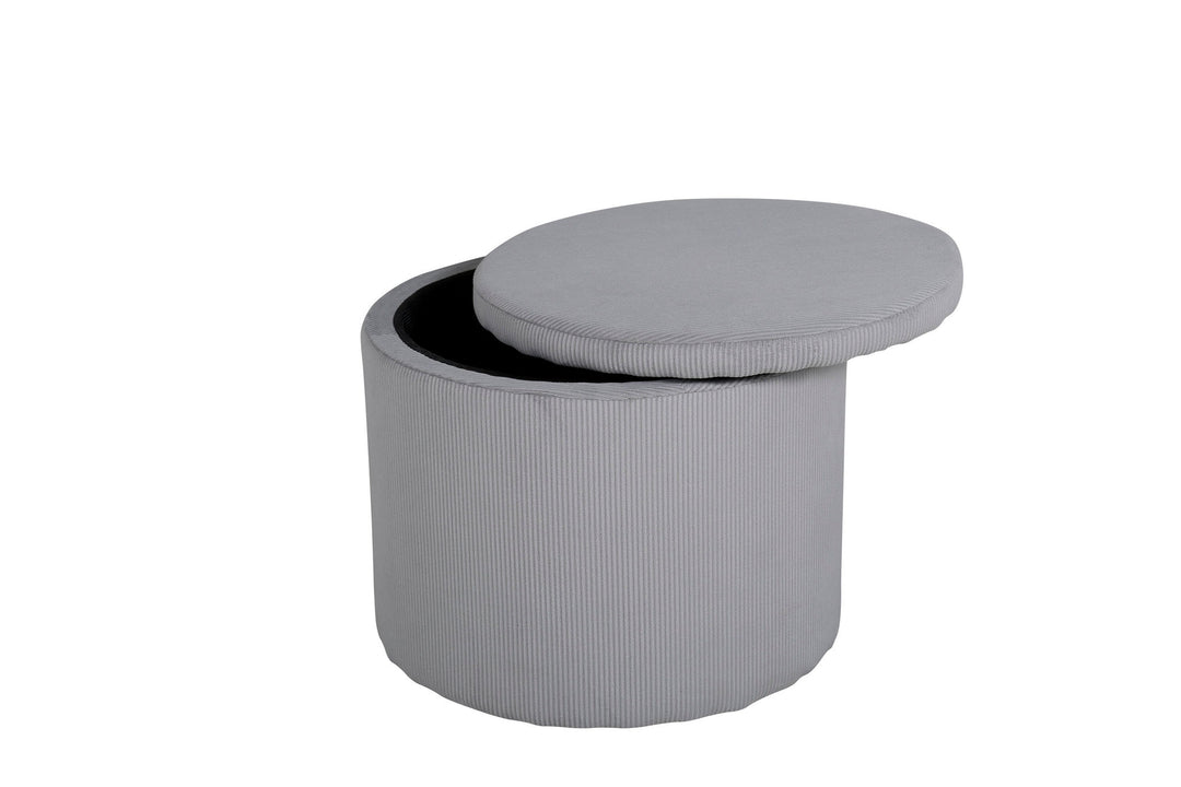 Venture Home Dunken Pouf - / Grey Corduroy