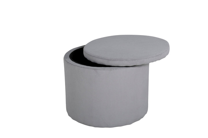 Venture Home Dunken Pouf - / Grey Corduroy