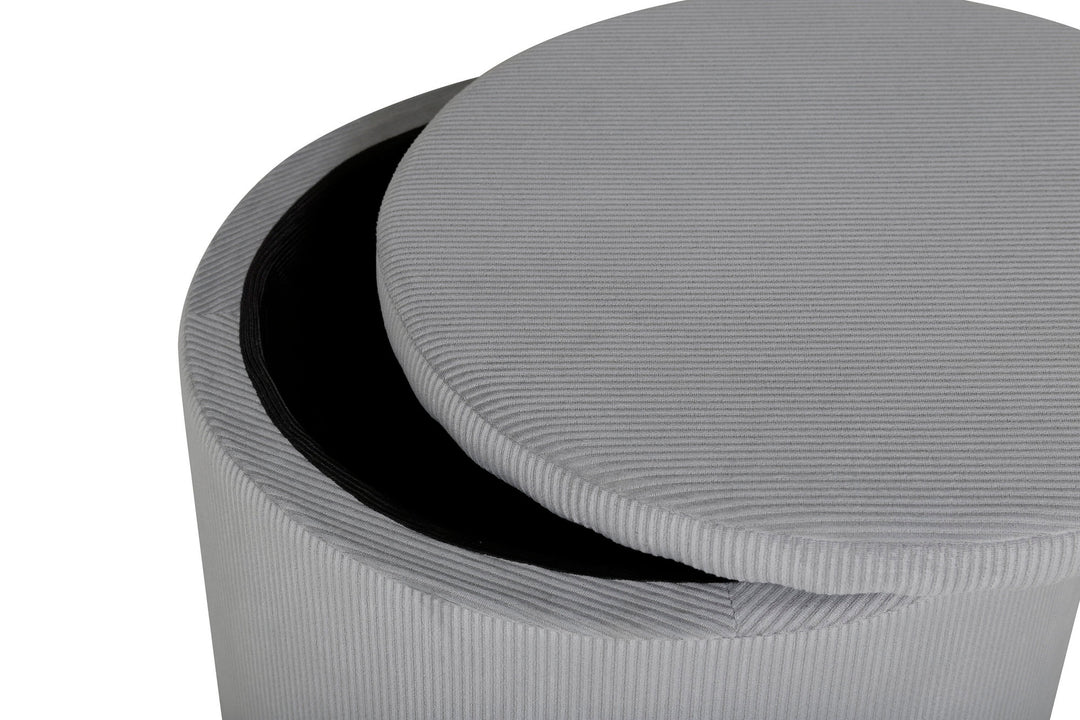 Venture Home Dunken Pouf - / Grey Corduroy