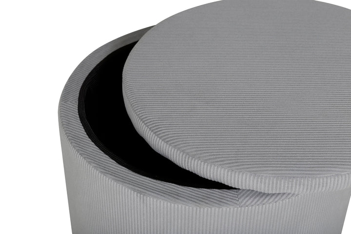 Venture Home Dunken Pouf - / Grey Corduroy