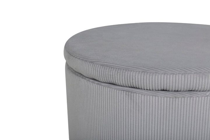 Venture Home Dunken Pouf - / Grey Corduroy