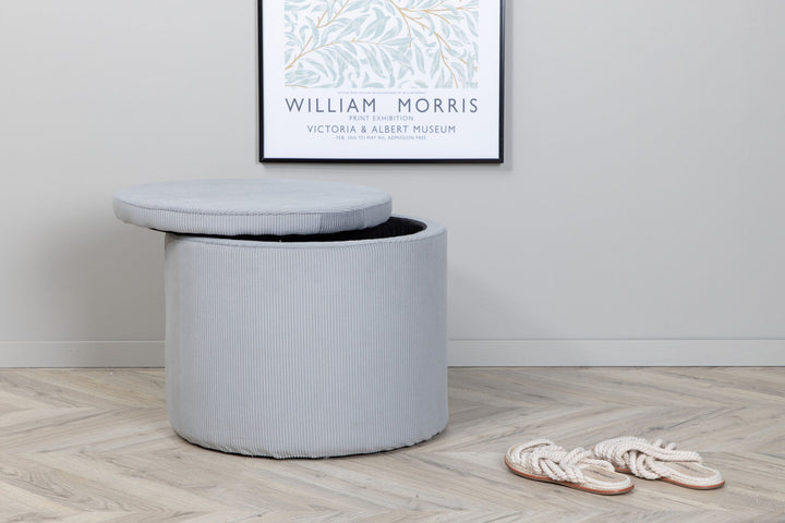 Venture Home Dunken Pouf - / Grey Corduroy