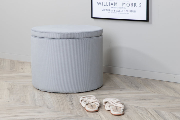 Venture Home Dunken Pouf - / Grey Corduroy