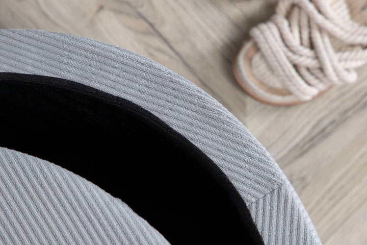 Venture Home Dunken Pouf - / Grey Corduroy