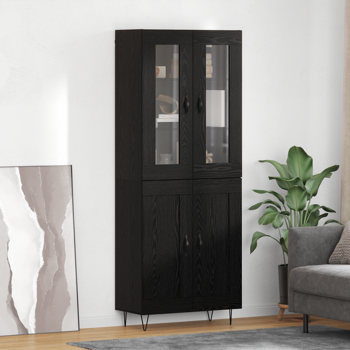 Highboard Sort eg 69,5 x 34 x 90 cm Konstrueret træ