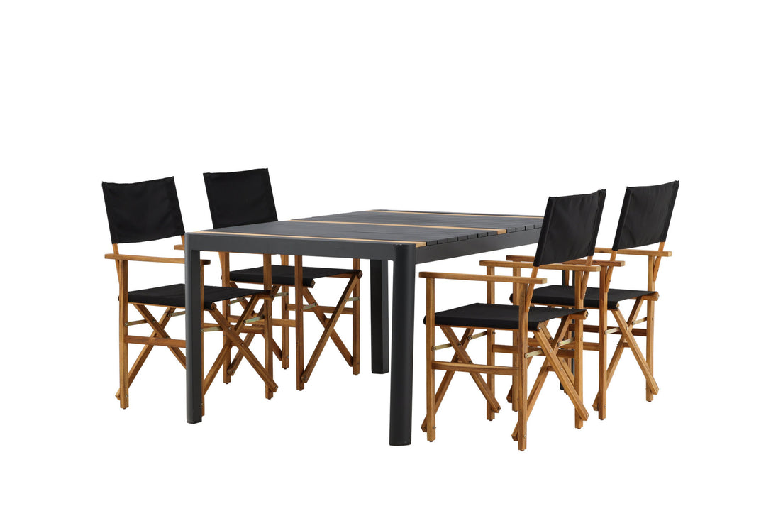 Venture Home Togo - Dining Table- Black / Teak - Allu / Teak - 150*100 _1+ Marion - Editors Chair- Nature / Black - Acacia - _4