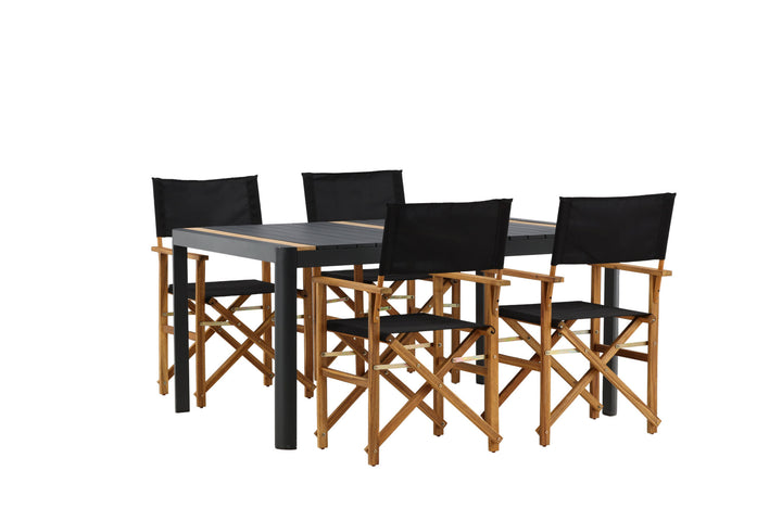 Venture Home Togo - Dining Table- Black / Teak - Allu / Teak - 150*100 _1+ Marion - Editors Chair- Nature / Black - Acacia - _4