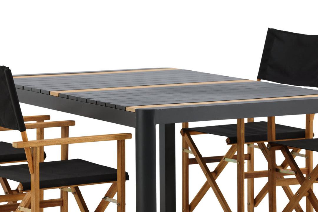 Venture Home Togo - Dining Table- Black / Teak - Allu / Teak - 150*100 _1+ Marion - Editors Chair- Nature / Black - Acacia - _4