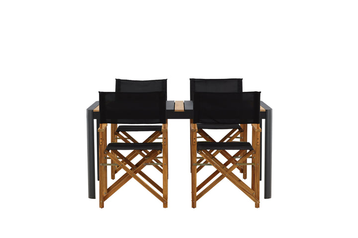 Venture Home Togo - Dining Table- Black / Teak - Allu / Teak - 150*100 _1+ Marion - Editors Chair- Nature / Black - Acacia - _4