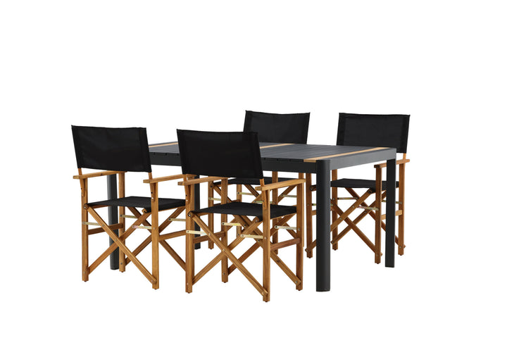 Venture Home Togo - Dining Table- Black / Teak - Allu / Teak - 150*100 _1+ Marion - Editors Chair- Nature / Black - Acacia - _4