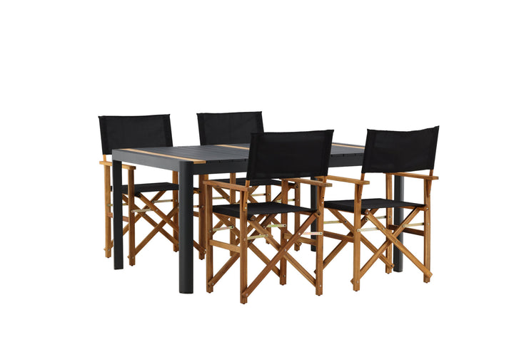Venture Home Togo - Dining Table- Black / Teak - Allu / Teak - 150*100 _1+ Marion - Editors Chair- Nature / Black - Acacia - _4