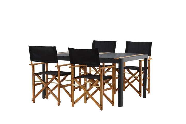 Venture Home Togo - Dining Table- Black / Teak - Allu / Teak - 150*100 _1+ Marion - Editors Chair- Nature / Black - Acacia - _4