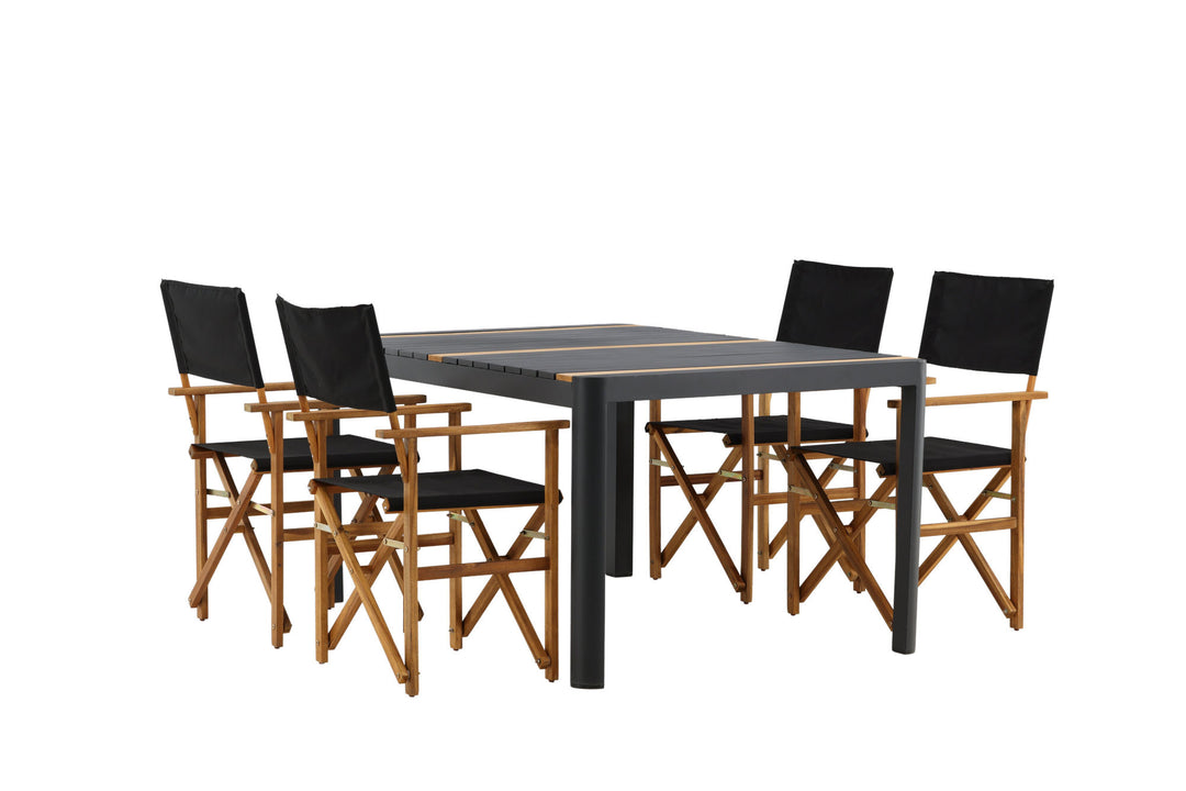 Venture Home Togo - Dining Table- Black / Teak - Allu / Teak - 150*100 _1+ Marion - Editors Chair- Nature / Black - Acacia - _4