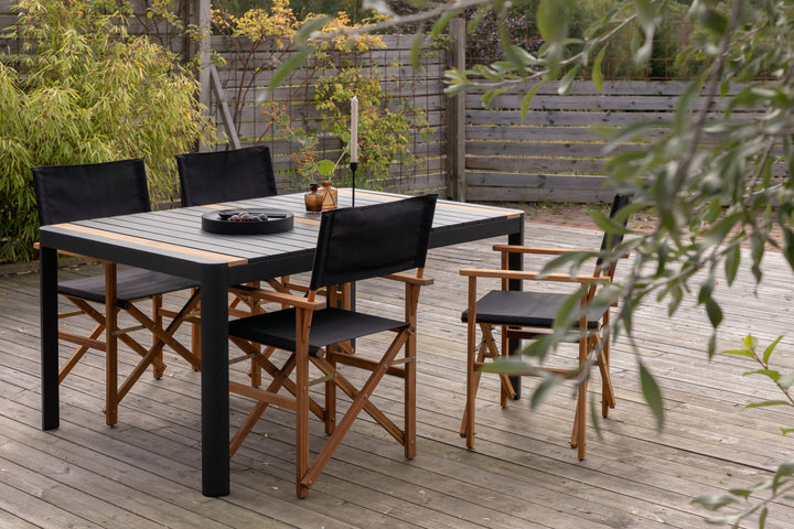 Venture Home Togo - Dining Table- Black / Teak - Allu / Teak - 150*100 _1+ Marion - Editors Chair- Nature / Black - Acacia - _4