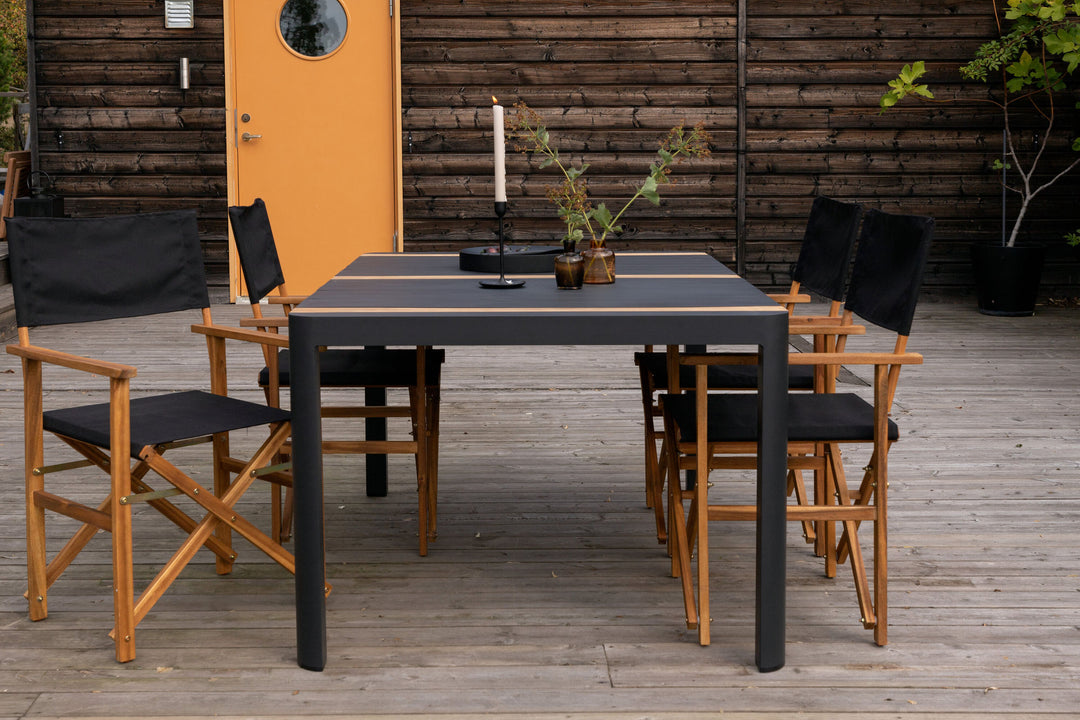 Venture Home Togo - Dining Table- Black / Teak - Allu / Teak - 150*100 _1+ Marion - Editors Chair- Nature / Black - Acacia - _4