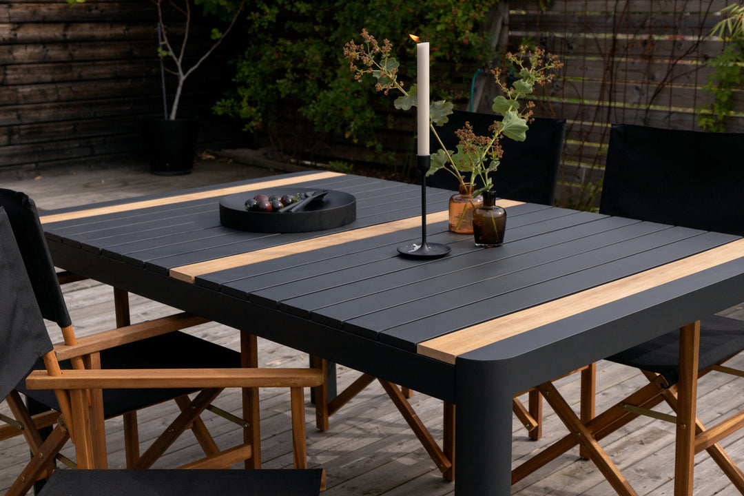 Venture Home Togo - Dining Table- Black / Teak - Allu / Teak - 150*100 _1+ Marion - Editors Chair- Nature / Black - Acacia - _4