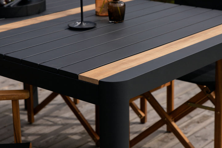 Venture Home Togo - Dining Table- Black / Teak - Allu / Teak - 150*100 _1+ Marion - Editors Chair- Nature / Black - Acacia - _4