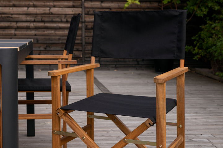 Venture Home Togo - Dining Table- Black / Teak - Allu / Teak - 150*100 _1+ Marion - Editors Chair- Nature / Black - Acacia - _4