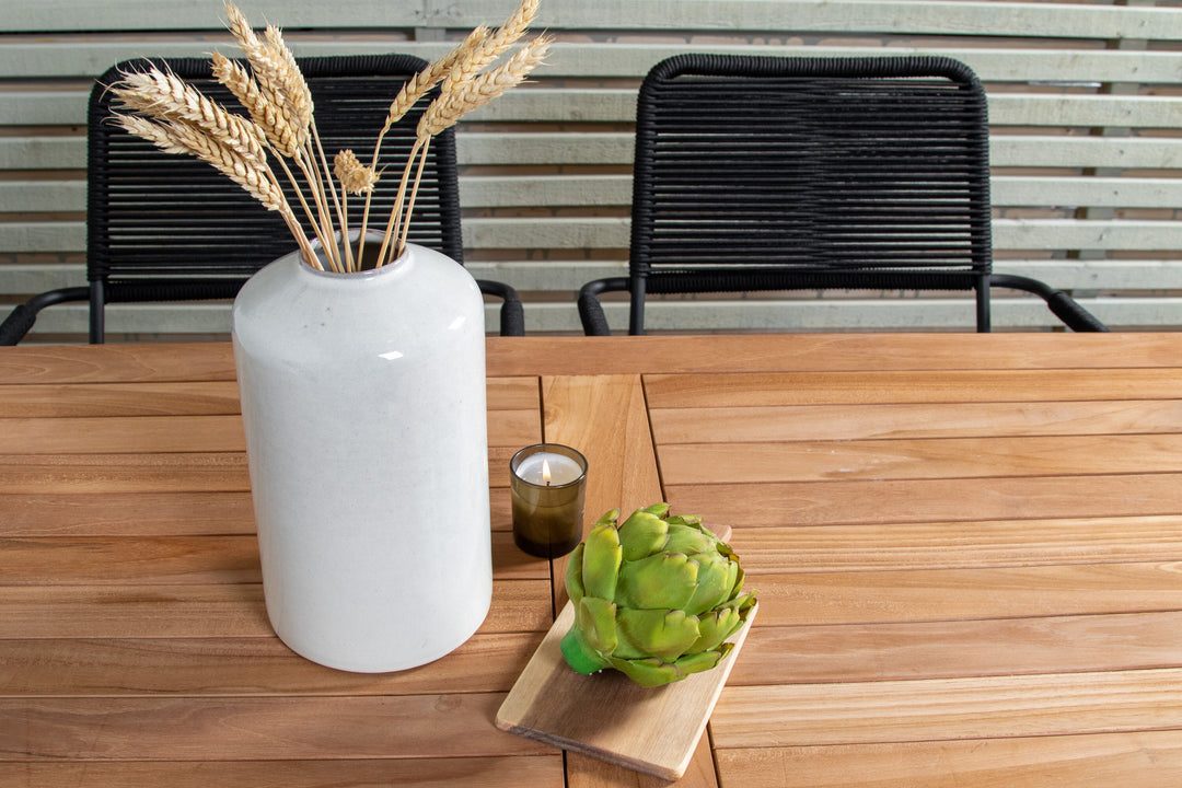 Venture Home Kenya Dining Table 120*70*H75 - Teak+Lindos Armchair - Black Alu / Black Rope_4
