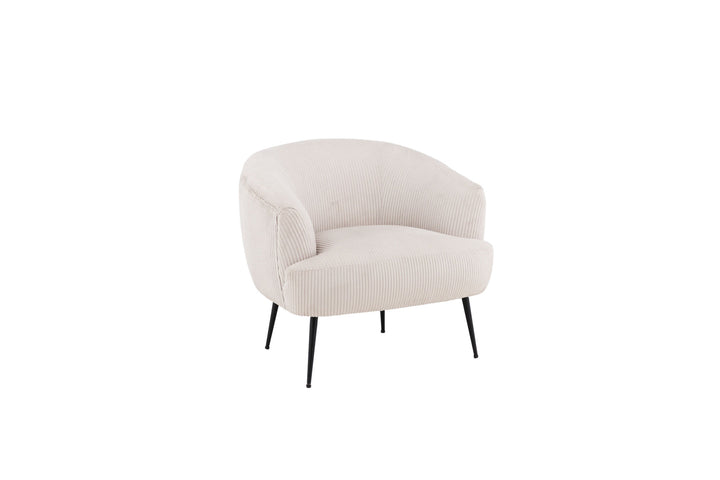 Venture Home Derry Single Sofa - Black / White Corduroy