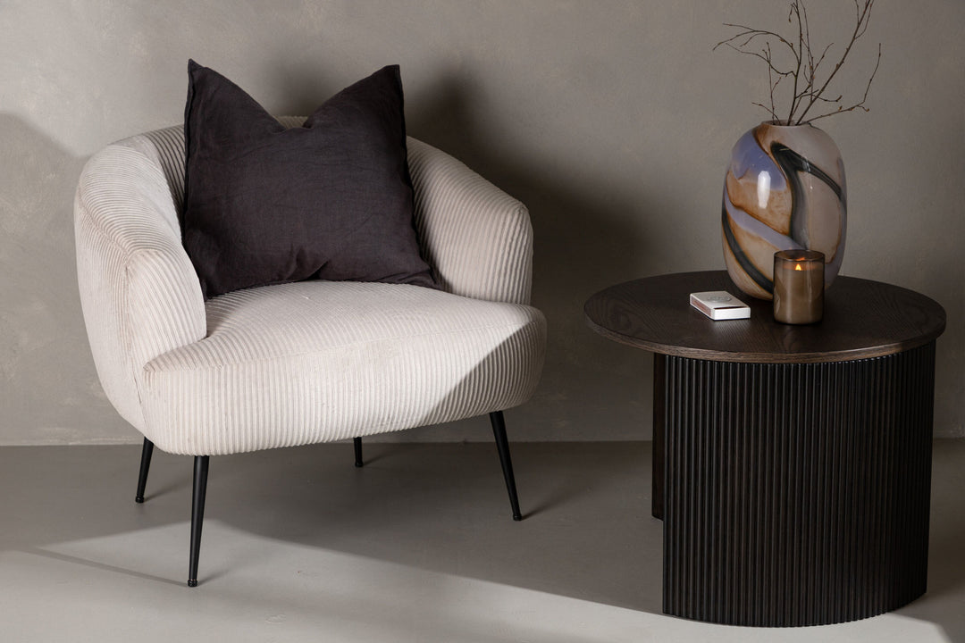 Venture Home Derry Single Sofa - Black / White Corduroy