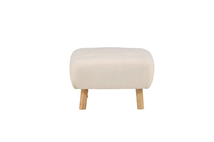 Venture Home Salina Ottoman/Pouf - White Wash / White Boucle