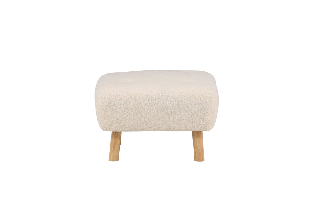 Venture Home Salina Ottoman/Pouf - White Wash / White Boucle
