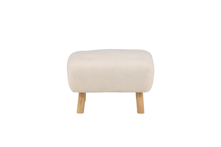 Venture Home Salina Ottoman/Pouf - White Wash / White Boucle