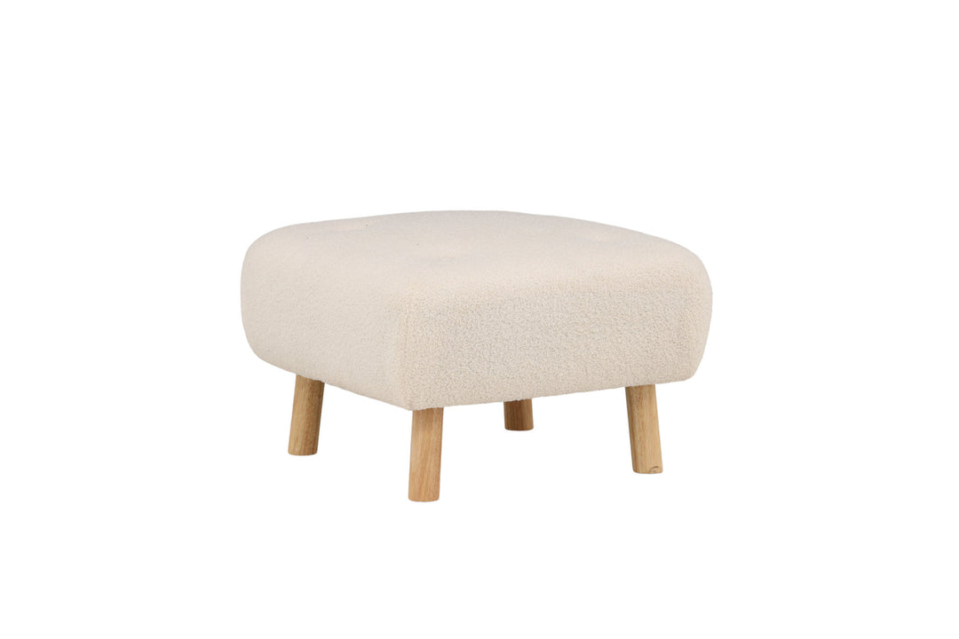 Venture Home Salina Ottoman/Pouf - White Wash / White Boucle