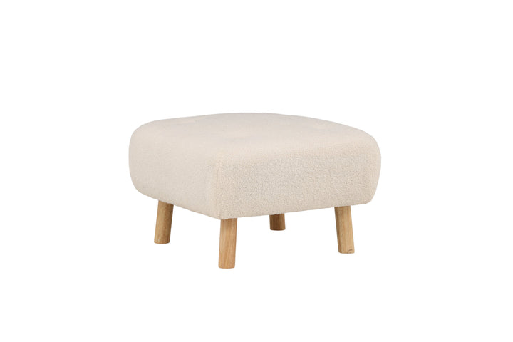 Venture Home Salina Ottoman/Pouf - White Wash / White Boucle
