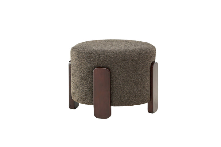 Venture Home Coffey Ottoman/Pouf - Dark brown / Coffee/Grey Boucle