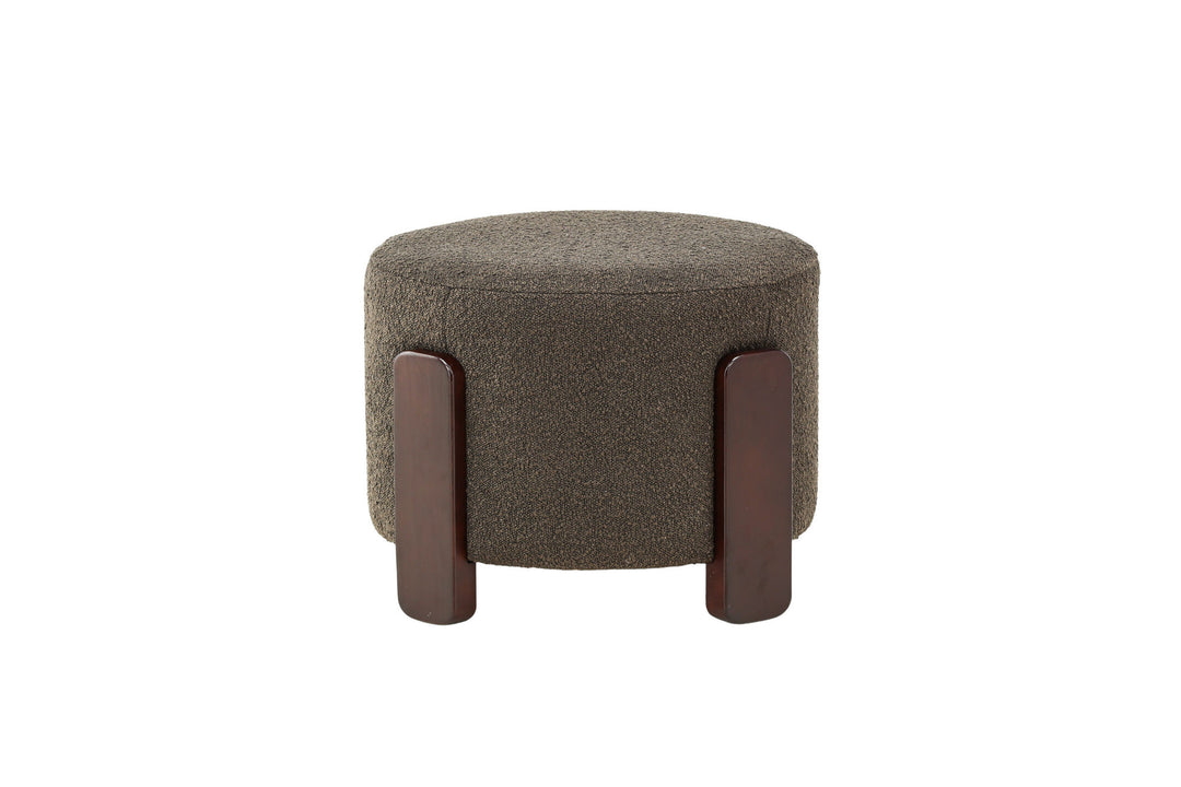 Venture Home Coffey Ottoman/Pouf - Dark brown / Coffee/Grey Boucle