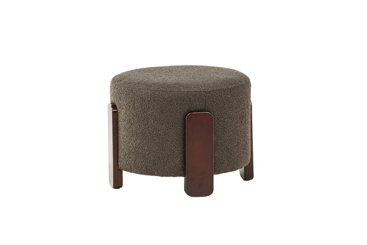 Venture Home Coffey Ottoman/Pouf - Dark brown / Coffee/Grey Boucle