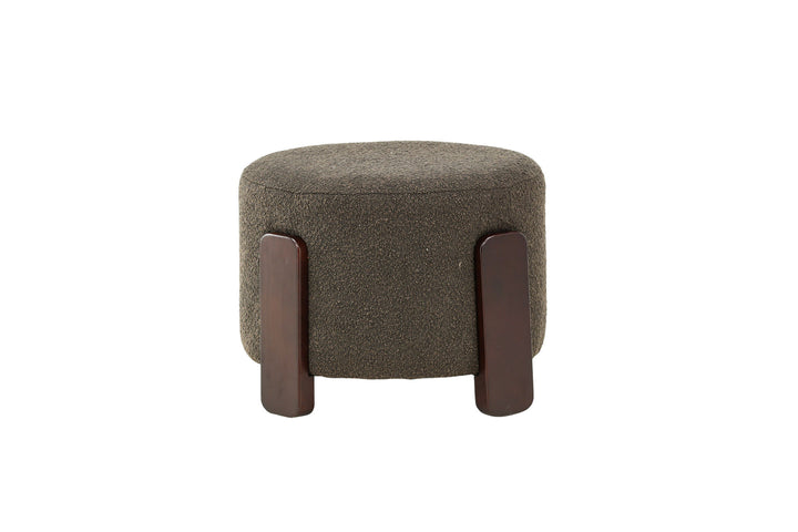 Venture Home Coffey Ottoman/Pouf - Dark brown / Coffee/Grey Boucle