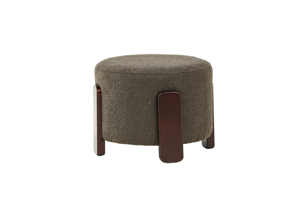 Venture Home Coffey Ottoman/Pouf - Dark brown / Coffee/Grey Boucle